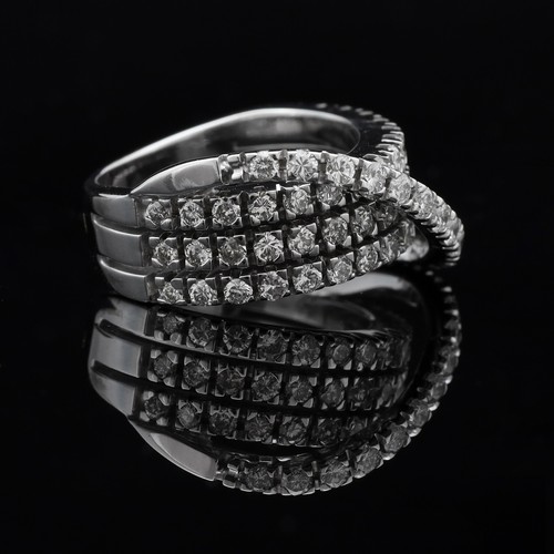 ANELLO VERETTA A FASCIA IN ORO 18 KT BRILLANTI NATURALI NON TRATTATI 1.14 CT - 第 3/6 張圖片