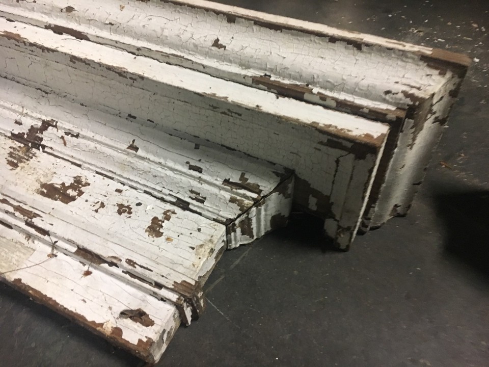 c1870 victorian farm house window header pediment - heavy molding 40