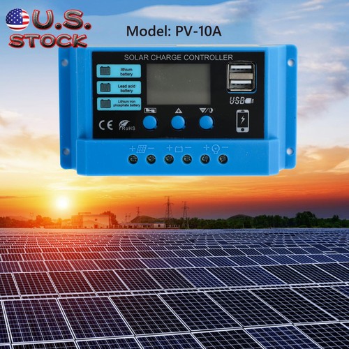 10A Lead Acid Gel PWM Solar Charge Controller PV Regulator For Lifepo4
