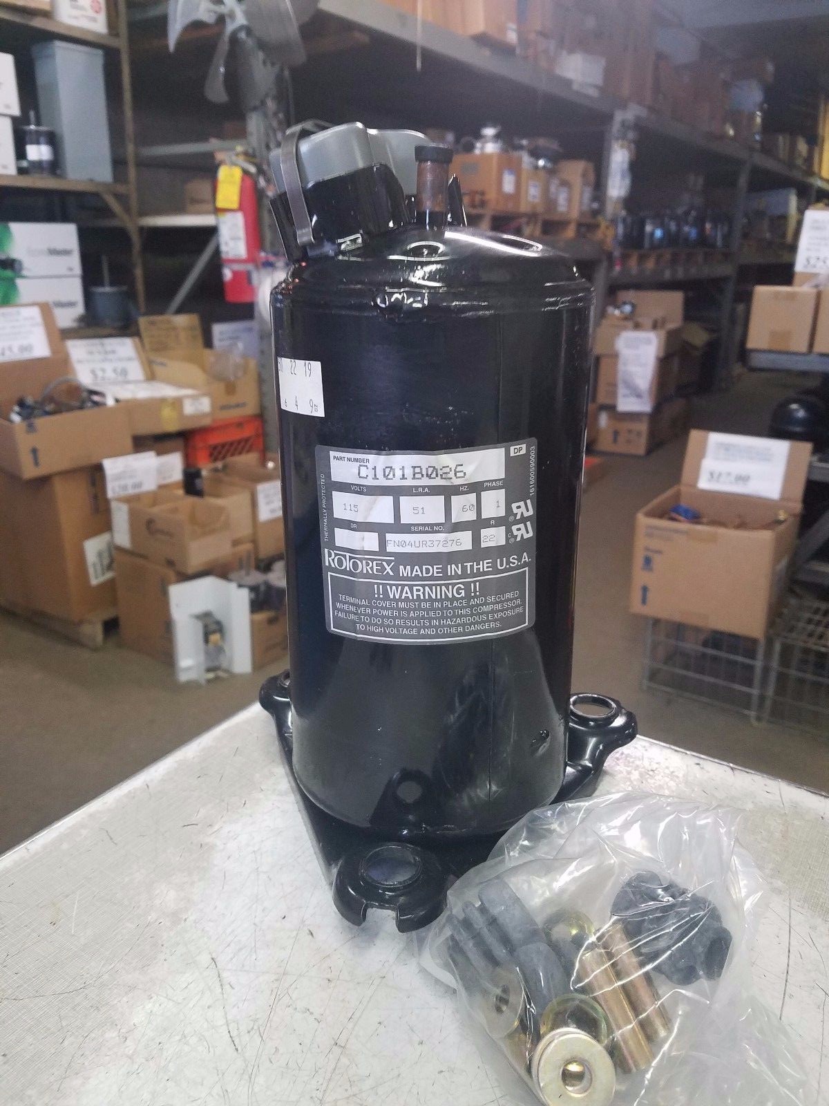 LG QK208CBA 15,000 BTU 115/1/60 R22 ROTARY A/C COMPRESSOR HVAC