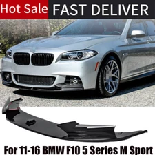 Gloss Black Front Bumper Lip Spoiler Splitter For 11-16 BMW F10 5 Series M Sport