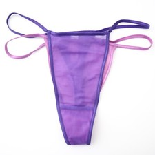 1 NEW Victoria's Secret VTG Y2K Pantyhose V-String Sheer Thong Panty MEDIUM
