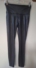 Spanx Womens Black Faux Leather Leggings Size M