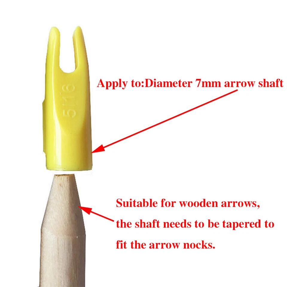 5/16 Archery Arrow Nocks Wood Bamboo Arrow Tails Glue-on Nock Shooting Hunt DIY - Image 3 of 4