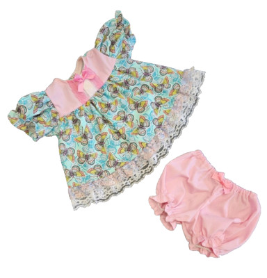 Cabbage Patch Kids Doll Butterfly Print w Lace Dress Pink Panties Handmade