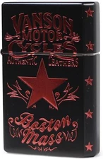 Gear Top Lighter Vanson Star Design Made in Japan Ion coating Black Red V-GT-08
