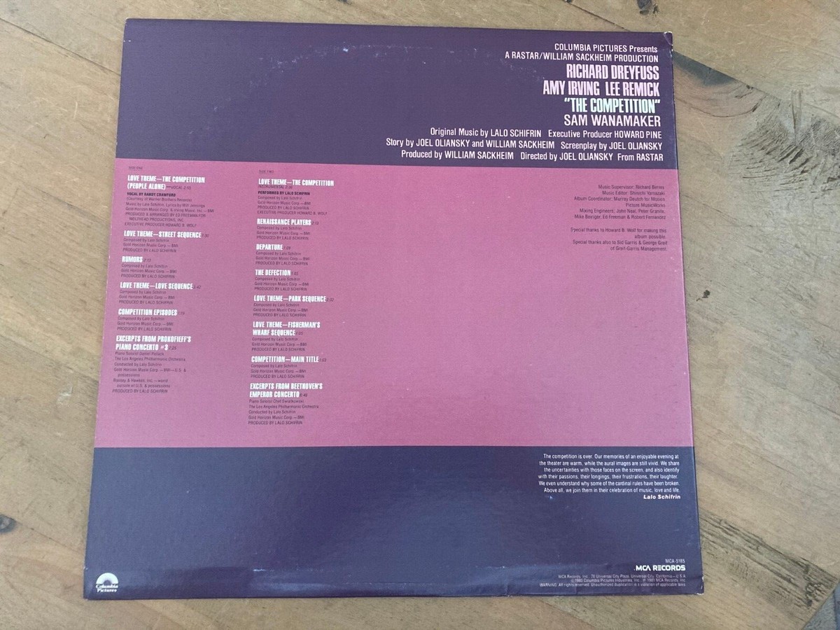 The Competition Soundtrack LP 1980 Lalo Schifrin | eBay