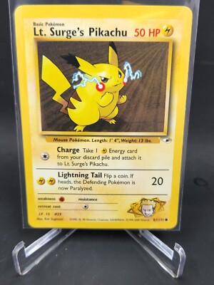 lt surge's pikachu pokemon card value Nintendo Lt. Raichu Old Back 1996 EX Japanese h123 Evolves from null Type 2000 Nintendo Pokemon Gym Heroes