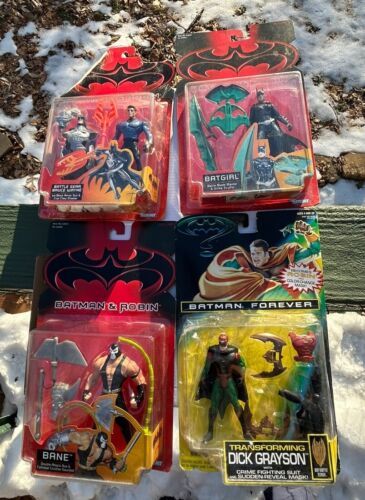 DC Comics Batman Robin Batgirl & Bane Movie Action Figures 1997 Kenner See Pics!
