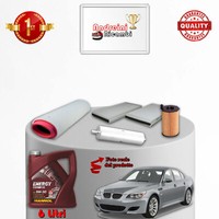 Set Service 4 Filter Und ÖL Xbmw Serie 5 E60 520D 110KW 150CV Von 2005-> 2007