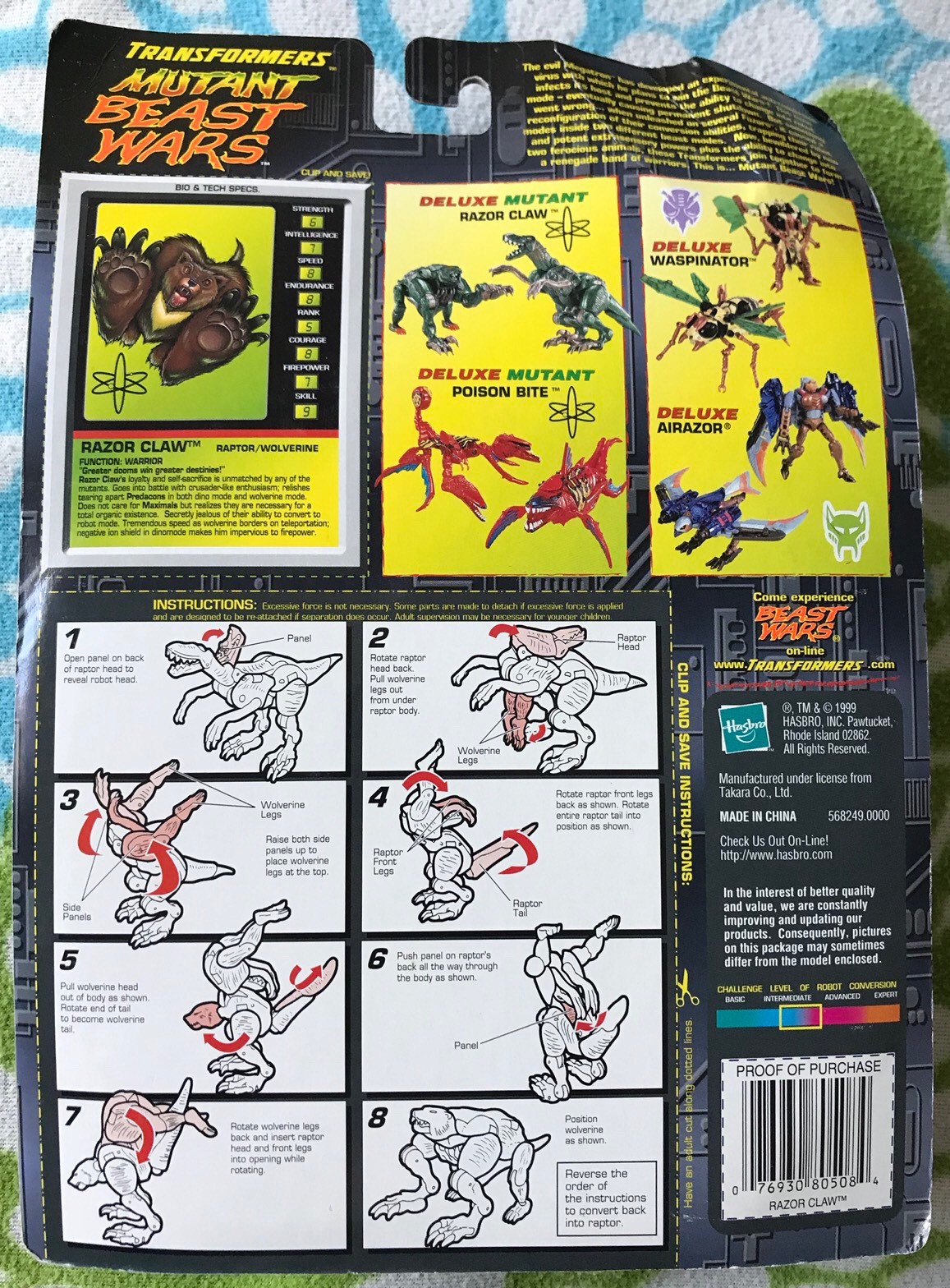 Transformers BEAST WARS MUTANT RAZOR CLAW Deluxe Class 2000 New Sealed