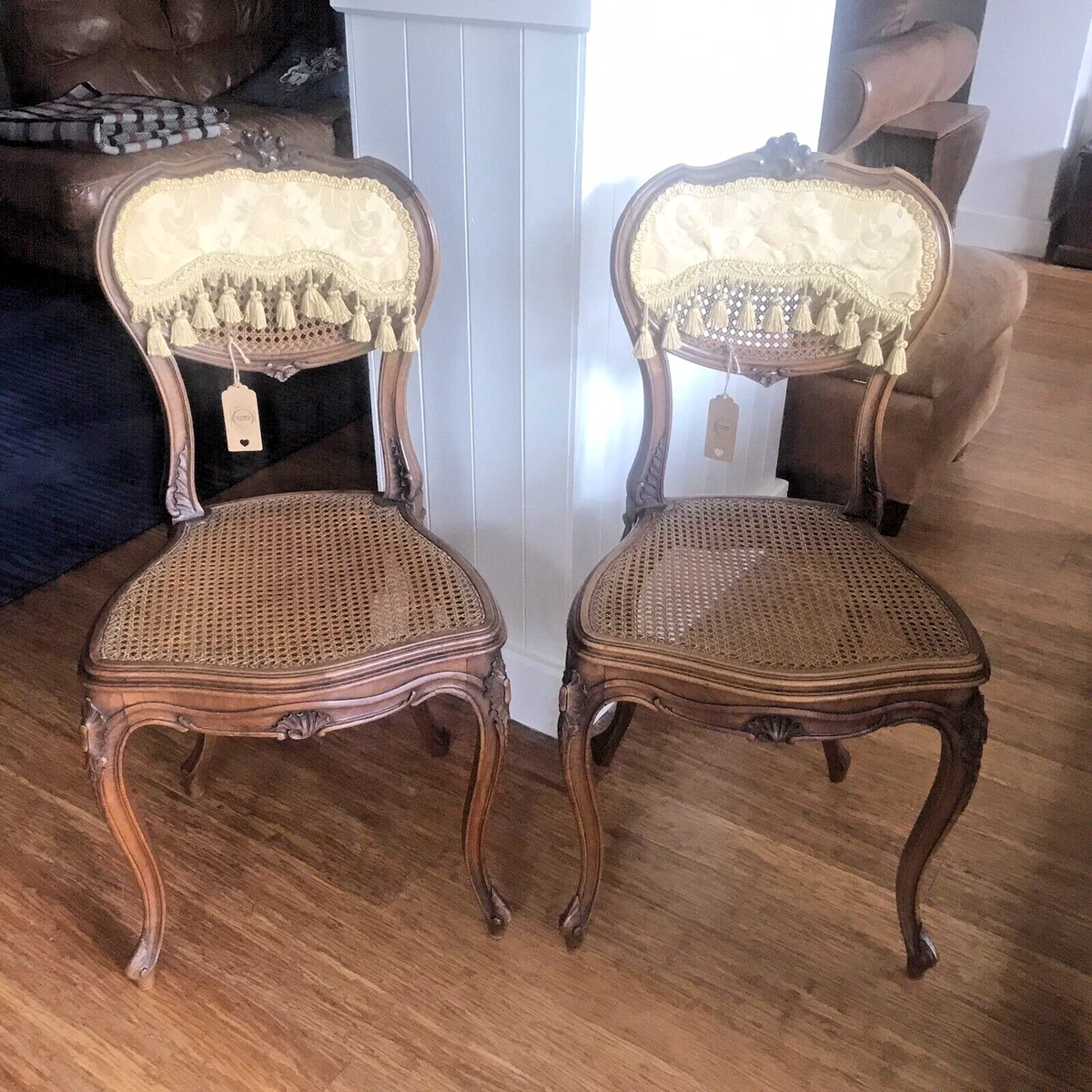 Beautiful Pair of Antique Victorian Carved Balloon Back Cane