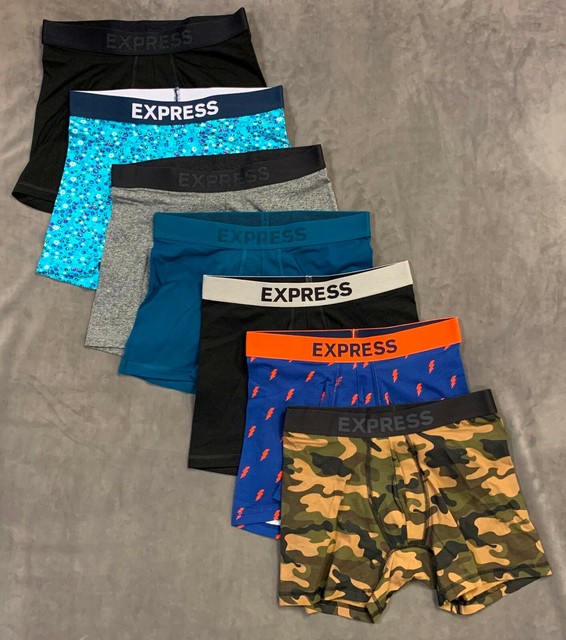 BB1912S NEW EXPRESS UNDERWEAR 140 LOT OF 7 STRETCH COTTON BOXER BRIEFS