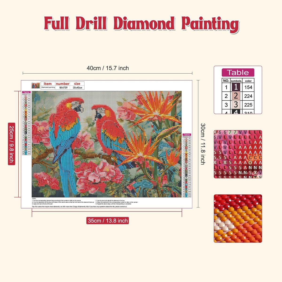 Showker 5D Kit Complet De Broderie Diamant Afrique Girafe - Peinture Diamant Prairies Animaux Rond Point De Croix - Décoration Murale Pour Chambre, DIY Diamond Painting Maison 30x40cm