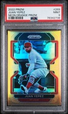 2022 Panini Prizm #269 Juan Yepez RC PSA 9 Neon Orange Prizm /100 Cardinals