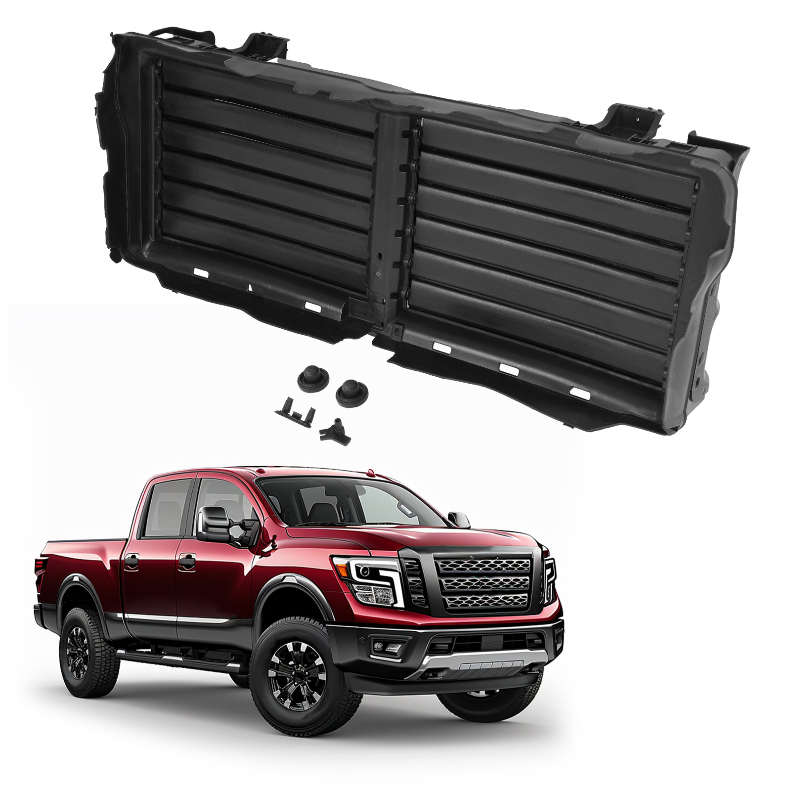 For 2017-2020 Nissan Titan/Titan XD Radiator Grille Shutter Assembly 21421-9FT0B