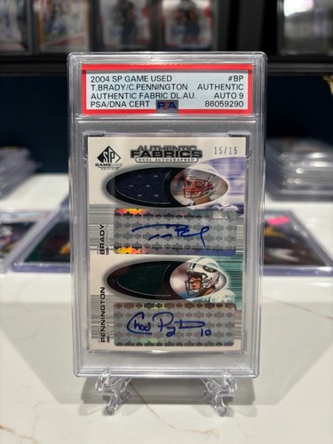 2004 SP GAME USED JERSEY AUTO TOM BRADY PSA AUTHENTIC AUTO 9 15/15 GOAT HOF RARE