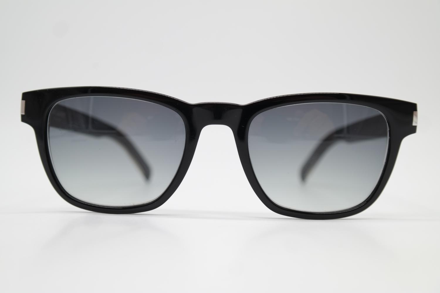 Occhiali Da Sole Saint Laurent SL 664 001 Nero Argento Ovale Nuovi