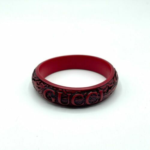 Gucci Tom Ford Red Bangle Bracelet Gg Chain, Cleaned, Used Gucci Tom Ford Red Bangle Bracelet Gg Chain, Cleaned, Used