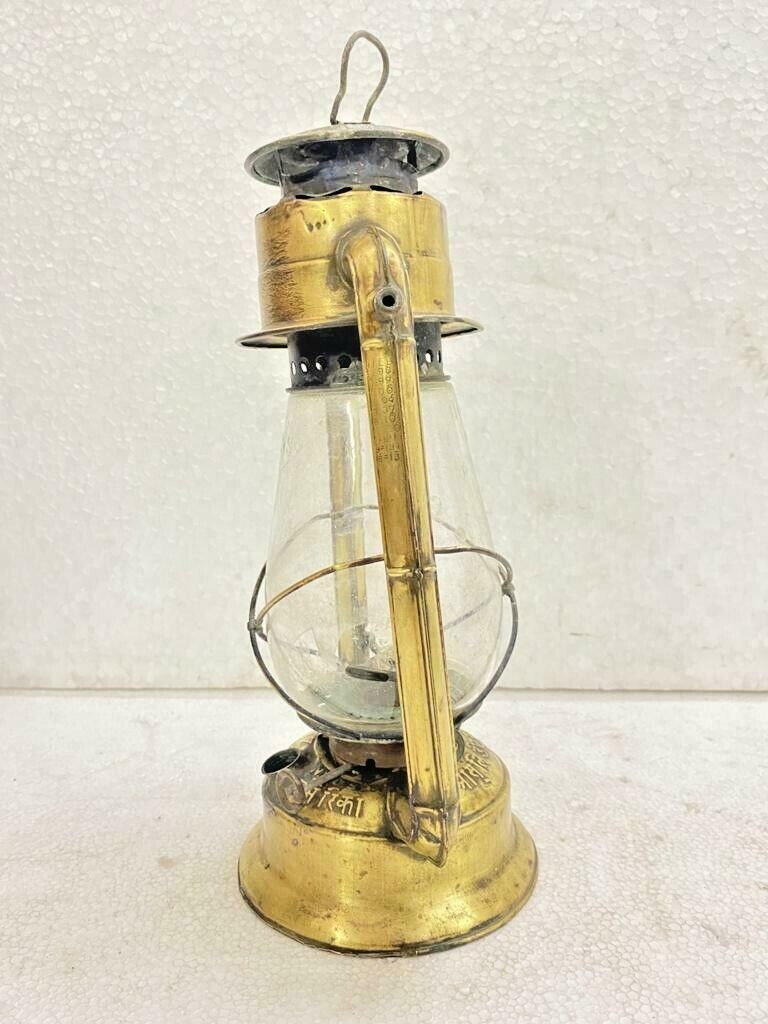 OLD ANTIQUE JUNIOR DIETZ BRASS KEROSENE LAMP / LANTERN WITH OLD ANTIQUE JUNIOR DIETZ BRASS KEROSENE LAMP / LANTERN WITH