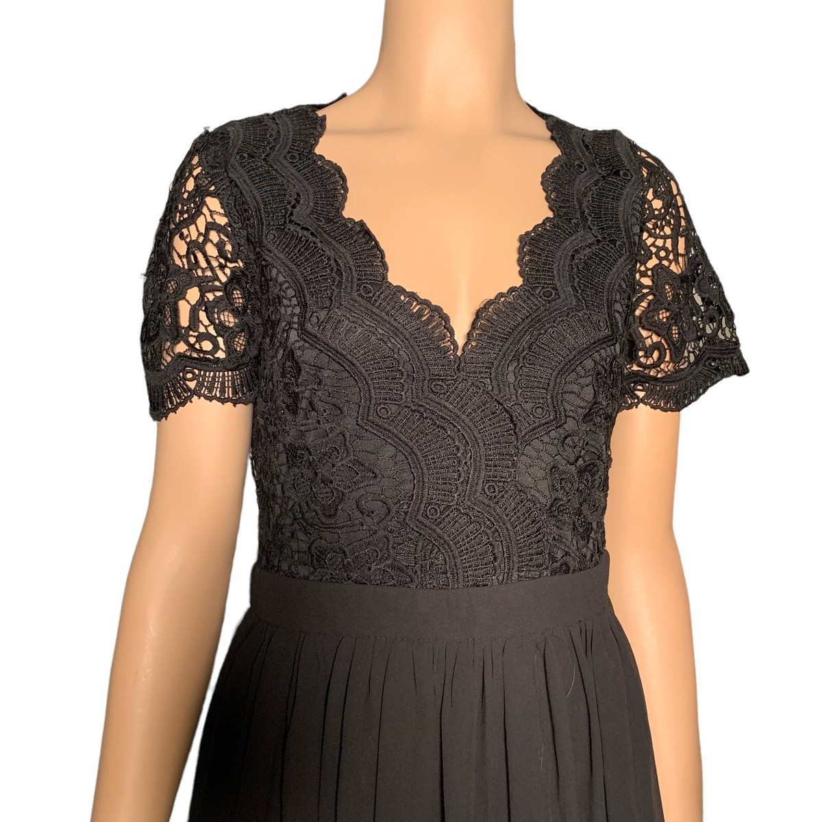 lulus black lace skater dress Lulus Need You Close Black Lace Backless Skater Dress size Medium