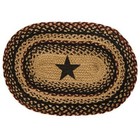 New Primitive Burgundy Wine BLACK STAR BRAIDED PLACEMAT Jute Candle Place Mat