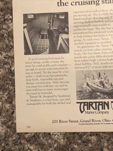 1978 Tartan Marine PRINT AD 34 Yacht Grand River OH Sparkman Stephens VTG 1970s - Picture 4 of 5
