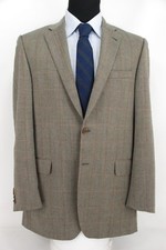 Burberry London Bond 2Btn Sport Coat Jacket Taupe Wool Herringbone Check 42L