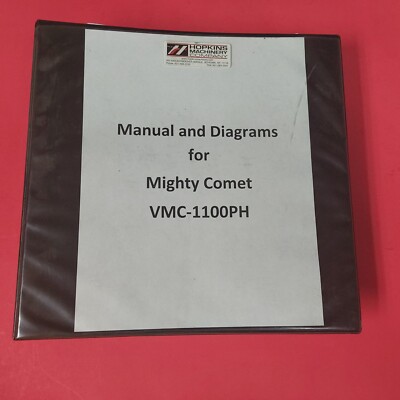 Might USA Comet 1100PH Manual.  ( Parameters, Parts, Set-up, Electrical)