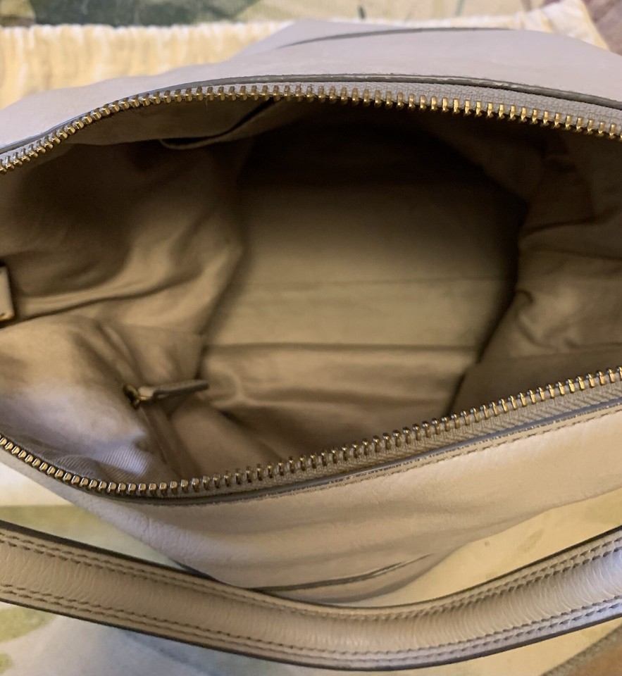 Large FOSSIL Cream Leather Tote Bag / Shoulder Bag With Dust Bag