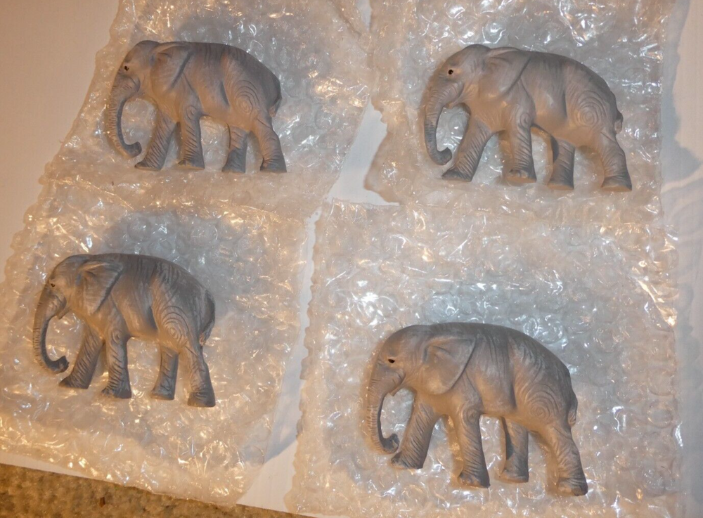 Lot of 4 O Scale MTH Heavy Plastic Elephant Figures for Circus Car NOS