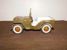 VINTAGE TOY 9 1/2" LONG METAL/PLASTIC TONKA ARMY JEEP