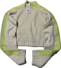 NWT Women's Wild Fable XXS Mock Turtleneck Boxy Cropped Pullover Sweater Ivory