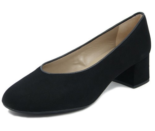 Decolte Nere Tacco Largo Basso 4 cm Vera Pelle Camoscio Nero UNISA N. 41 |  eBay