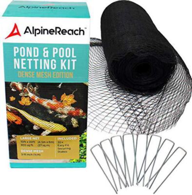 AlpineReach 15 x 20 Feet Koi Pond Netting Kit - 20 Steel Staples