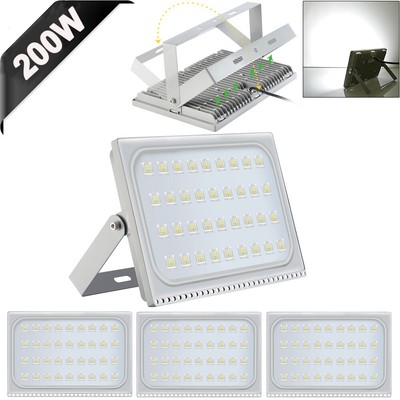 4X 200W Slim Super Power LED Flood Light Cool White Indoor Outdoor Security