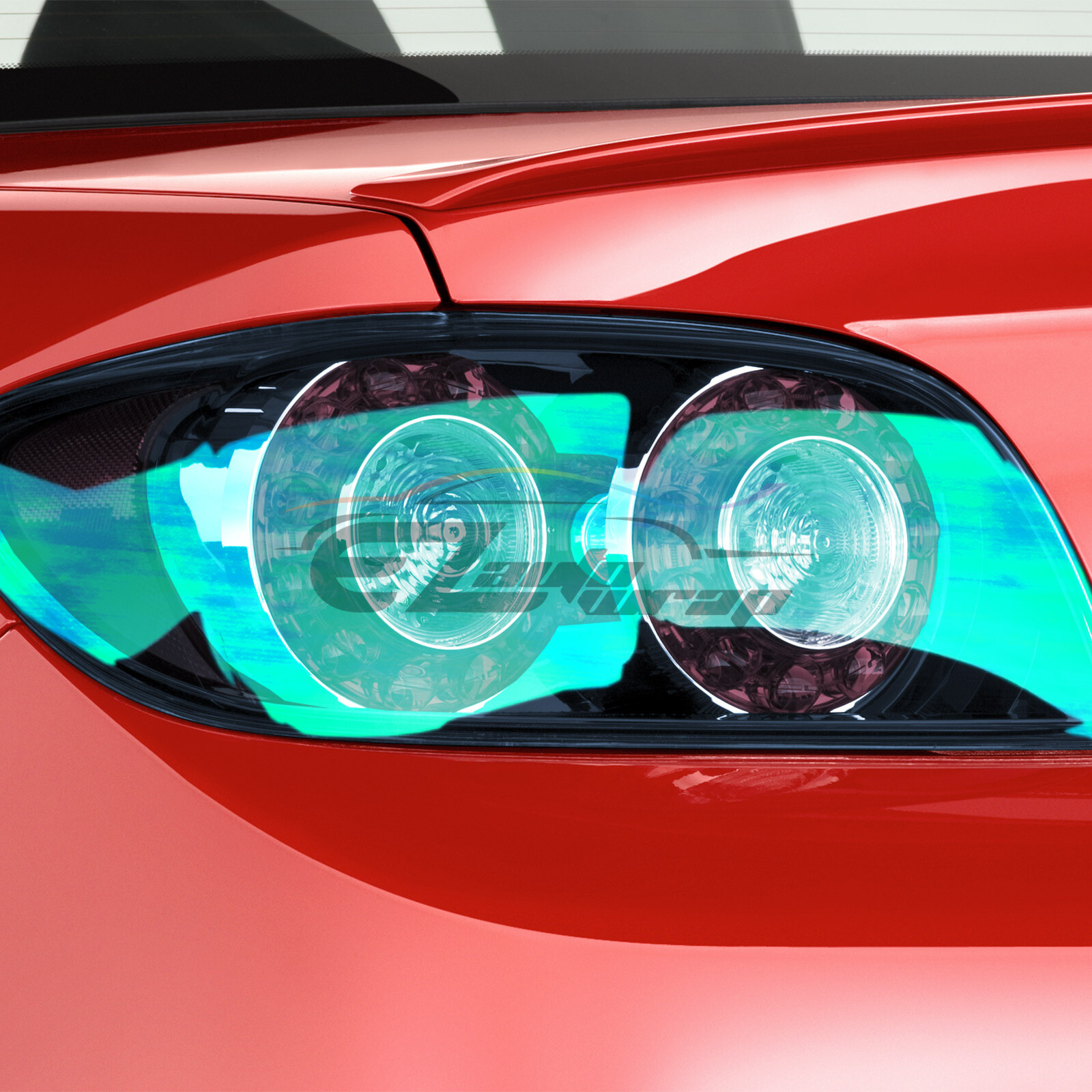 16"x240" *Extra Wide* Chameleon Neo Chrome Light Blue Headlight