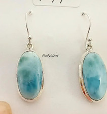 Larimar Gemstone Dangle Earring 925 Sterling Silver Beautiful Gift item