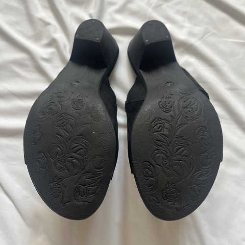Sesto Meucci Paidyn Black Suede Sandal Made In Italy Size 6M - Picture 4 of 6