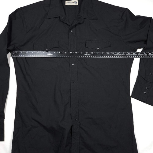 Roebucks Pearl Snap Shirt Men Extra Large Black Western Cowboy Rodeo Black - Picture 8 of 11