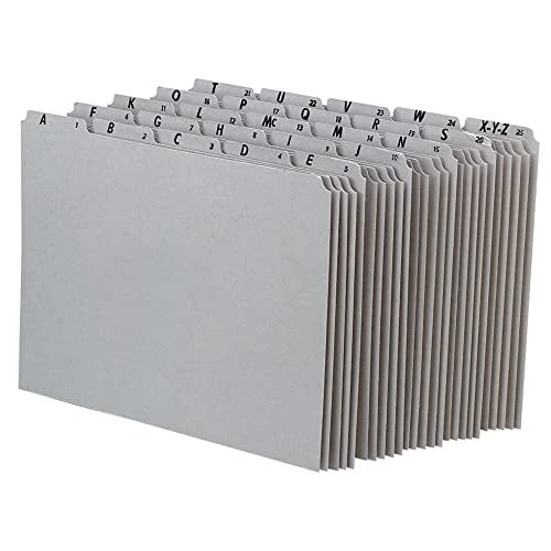 Gray Binder Dividers File Guides A-Z 1/5 Cut Tabs 25 Pack Acid Free - Image 2 of 4