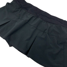 Sz 12 Lands End Womens Active Skort Skirt With Bike Shorts Tennis Black Pleated