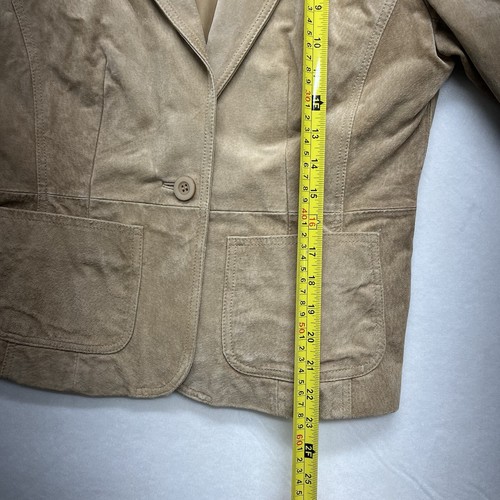 New York & Company Women's Brown Suede Leather Jacket Size 6 Small Spot Read Dis - Picture 8 of 8