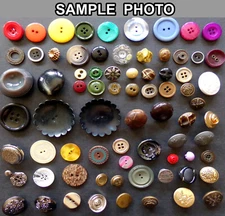 50 BUTTONS: Unique Art Craft Vintage Modern Random Mixed Button Lot Odd Bulk Set