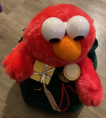 Christmas Elmo Sesame Street 1998 Animated Jim Henson Display Figure Voice Music