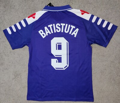 【正規97-98FILA Fiorentina L/S BATISTUTA#9】 Fiorentina 1998/99 Batistuta #9 Home Retro Vintage Soccer