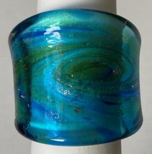 Unikat - Glasring Aquamarine Größe 57 ( NEU )