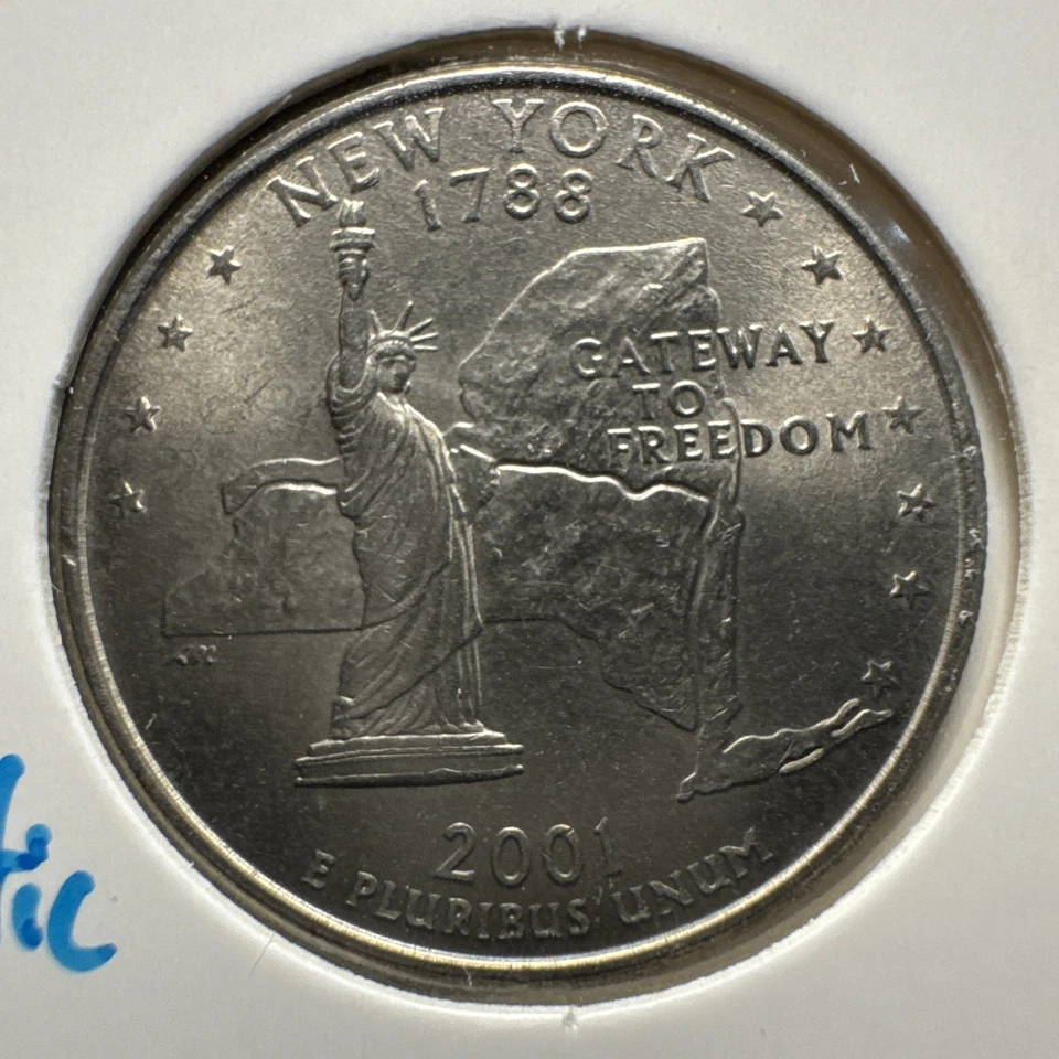 2001-P - 1788 25C New York 50 States Quarter. Non Magnetic. No Mint Mark. - Image 2 of 4