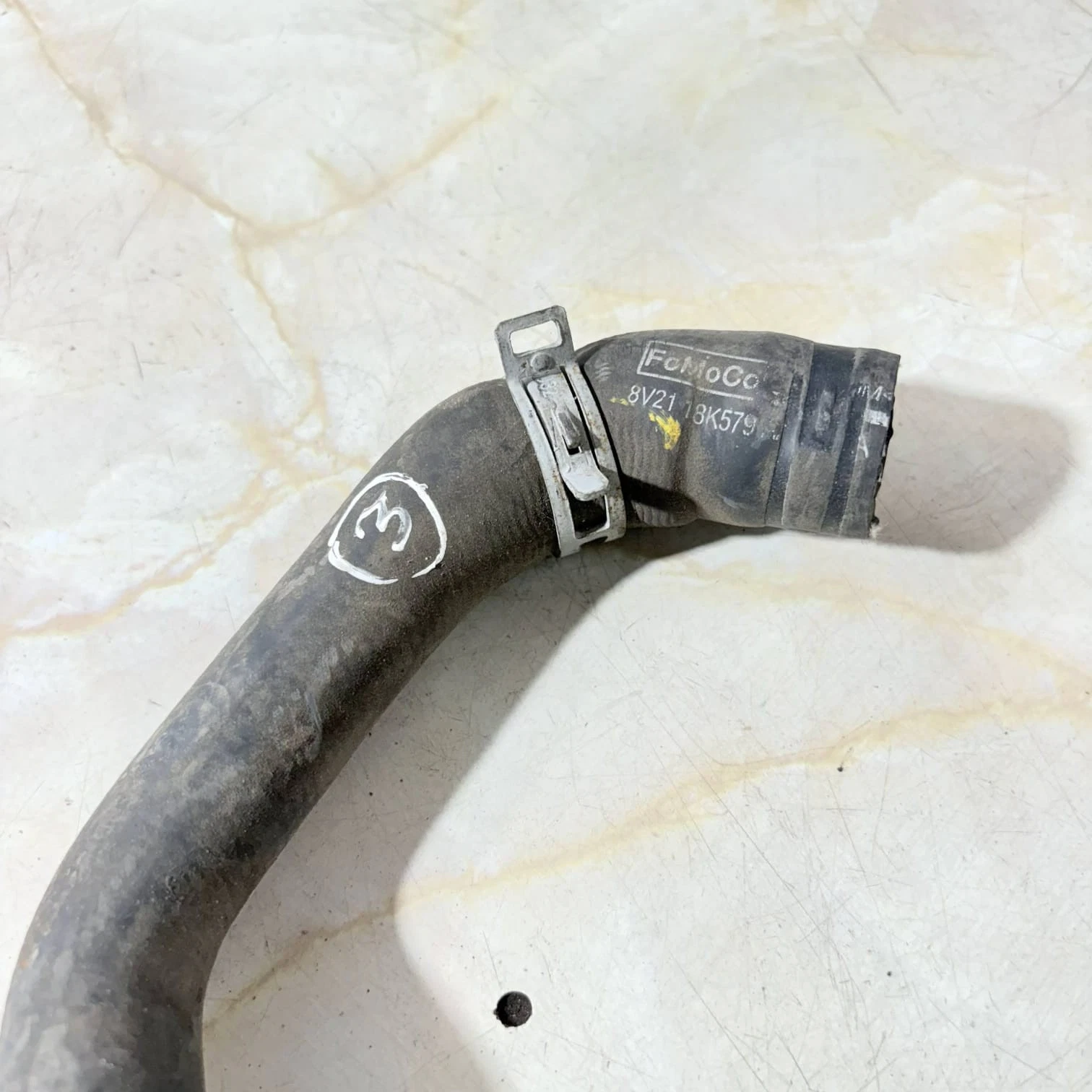 Ford heater hose part number marking 8V21 18K579