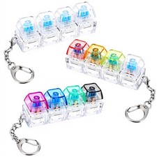 Keyboard Fidget Toy 3-Pack Keychain 4-in-1 Sensory Button Clicker Stress Relief